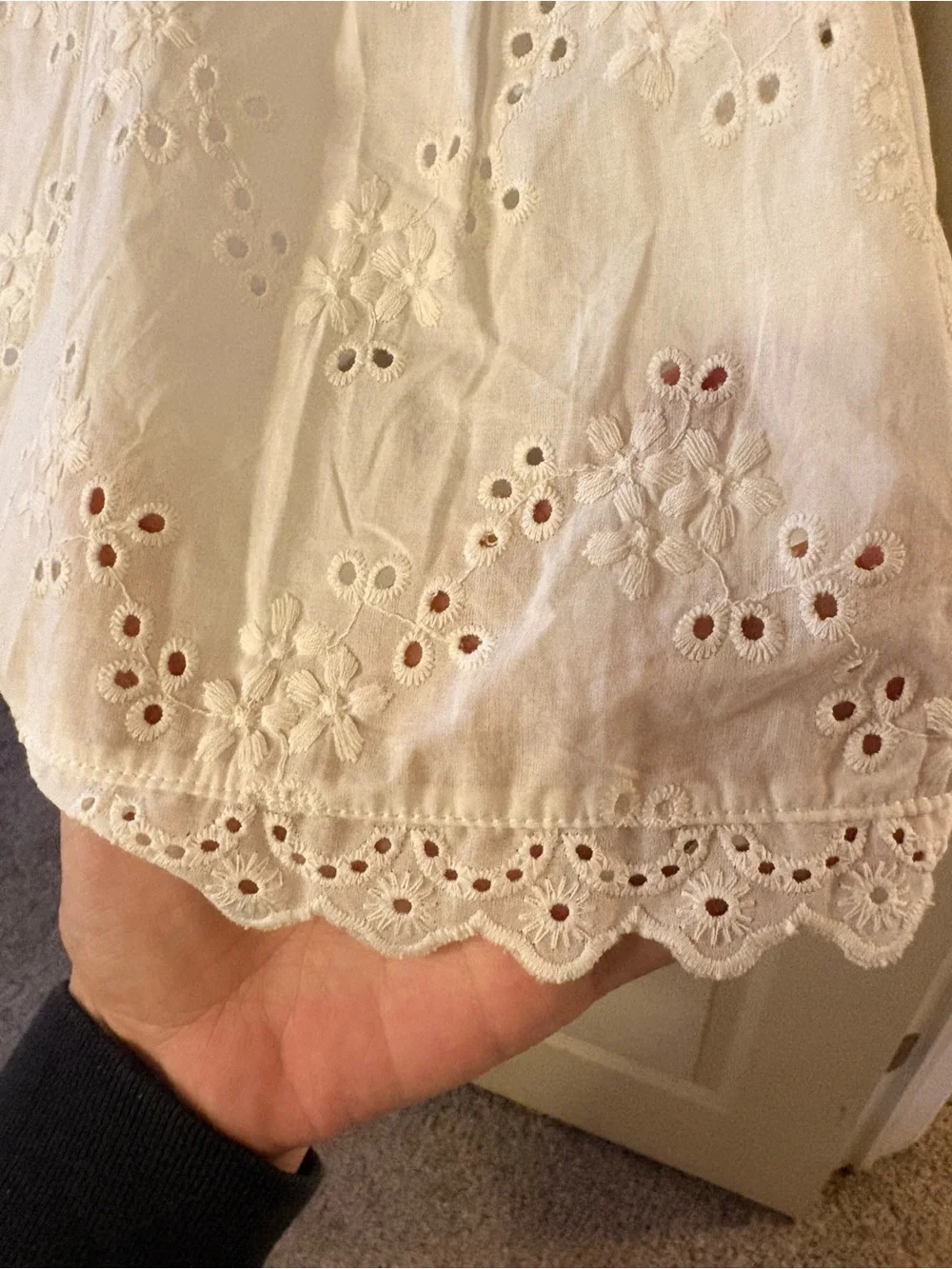 Altar'd State White Eyelet Mini Dress with Spaghetti Straps - Picture 11 of 16